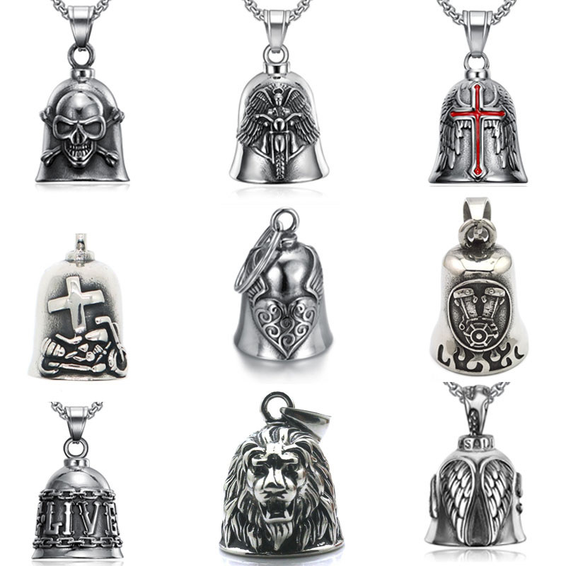 Punk Style Angel Wings Love Bell Pendant Motorcycle Motorcycle Riding Amulet Pendant Rock Party Acce