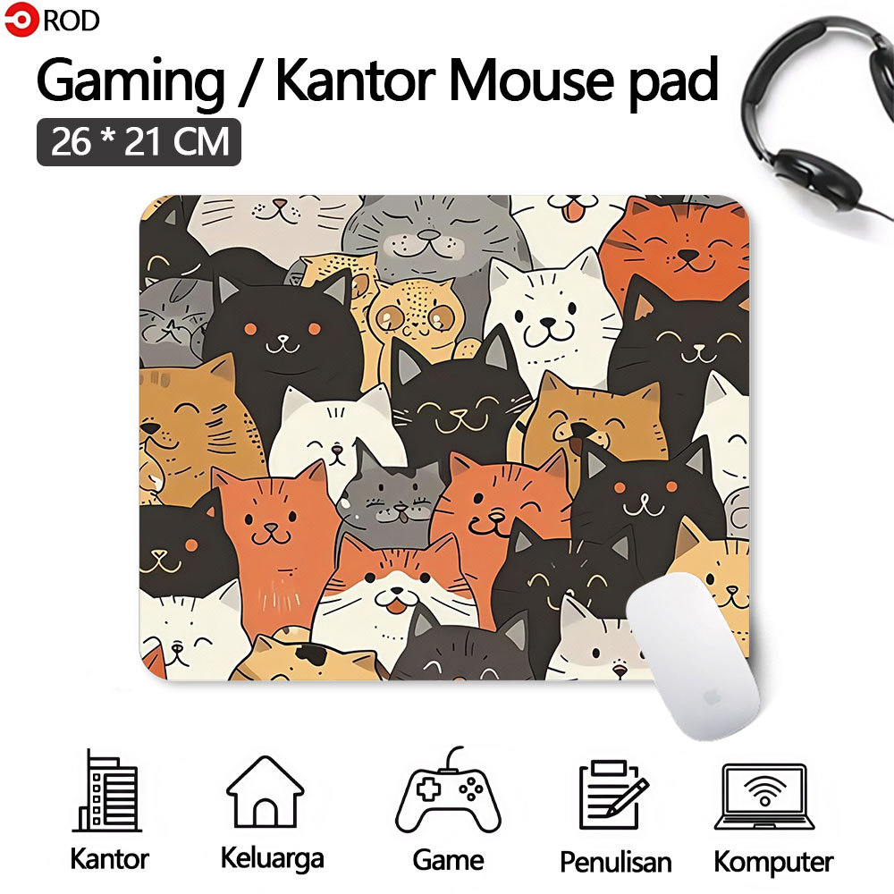 Mousepad 26*21cm Mouse Pad Anti Selip Desk Mat Large MousePad Long Mouse Pad Komputer Cat Group