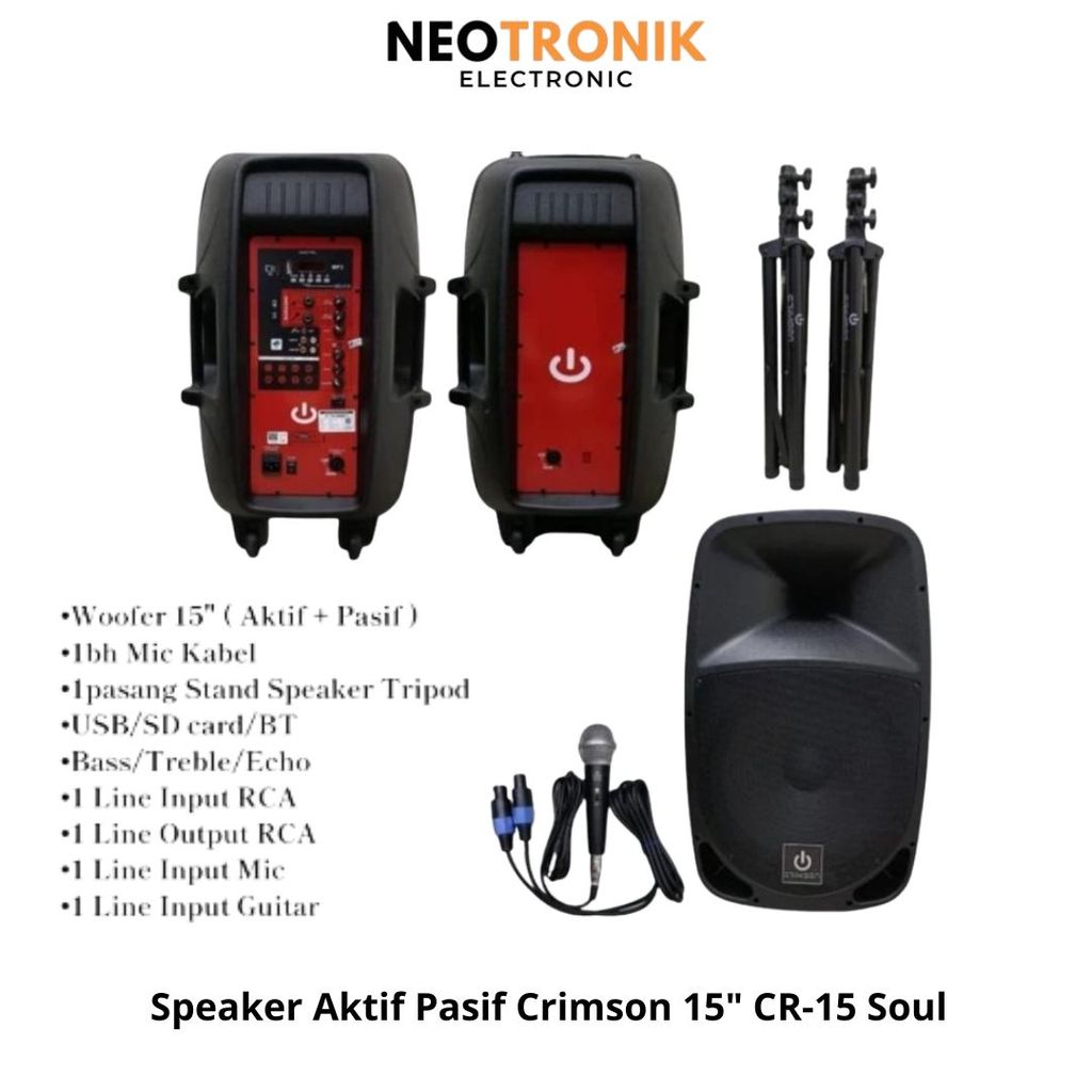 Speaker Aktif Active Pasif CRIMSON 15 Inch CR-15 Soul