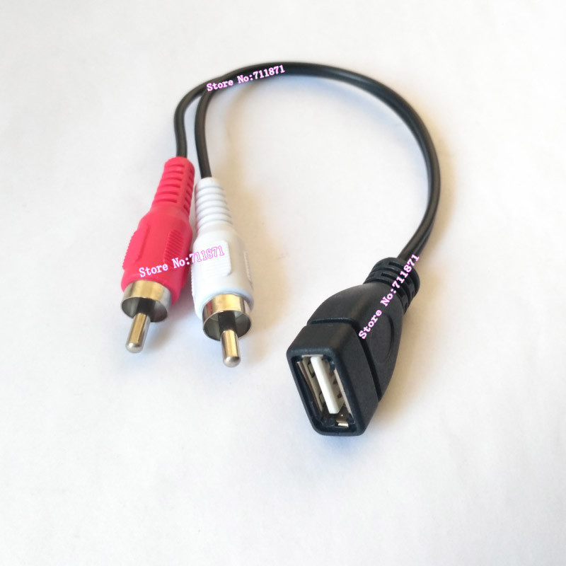 Usb 2 RAC cable Adapter Usb Female RCA Male Line connector 2 RCA Male Usb2.0 Female Cable Line Adapt