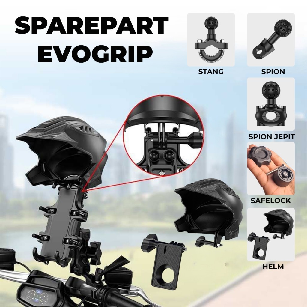 (sparepart) EVOGRIP EPRO300 Aksesoris Tambahan Holder Hp Motor EP300 Mounting ball adapter Helm khus