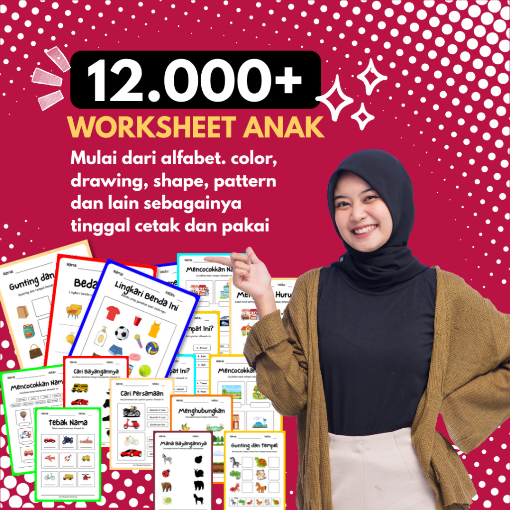12000+ Worksheet ANAK LENGKAP mewarnai menghitung membaca menulis dll