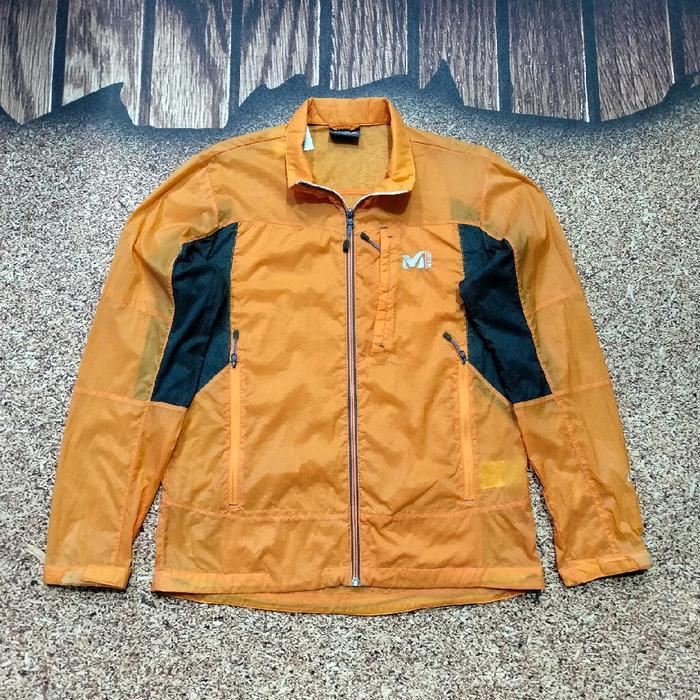 jaket outdoor pria MILLET running parasut tipis casual murah bagus size M