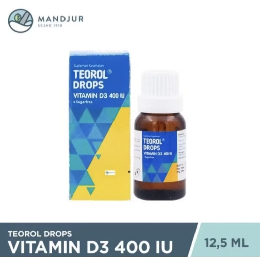 TEOROL DROPS 12,5 ML - vitamin D3 Teorol Drops Vitamin D3 400 IU Suplemen Vitamin D



3