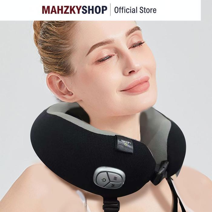 Lexata Bantal Pijat Leher On The Go - Hitam/Abu-Abu Pillow Neck Massager Alat Pijat Leher Praktis Pe