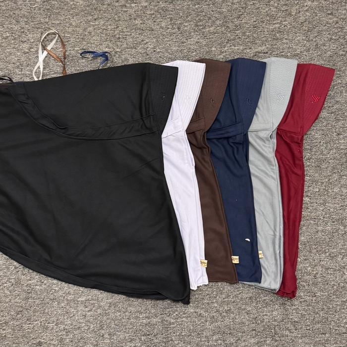 Jilbab rabbani kw model LX/kerudung Sekolah Pita serit dalam Dewasa Muslim Serut Instan Hitam - Puti