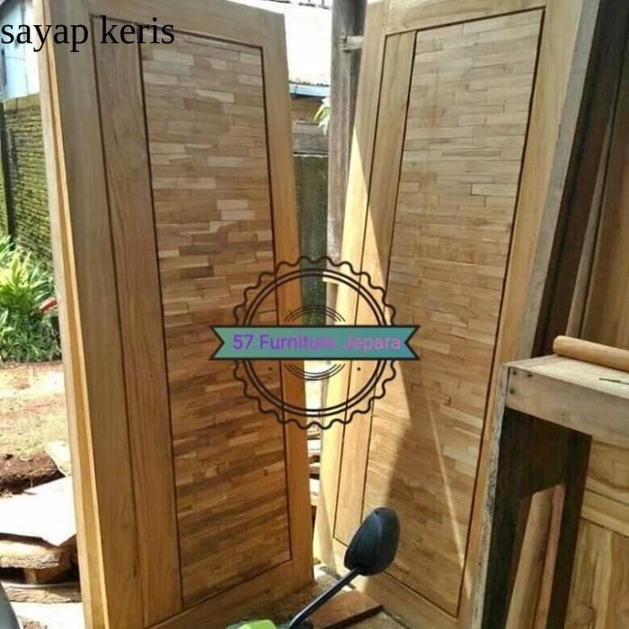 Pintu kamar kayu jati + kusen ukir Jepara SY8