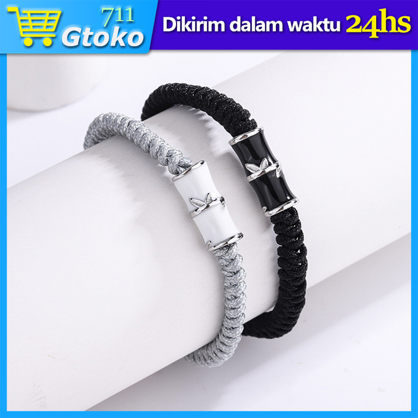 Gelang Couple Tali Kepang Tembaga Fashion Minimalis Gelang Pria Wanita Pasangan