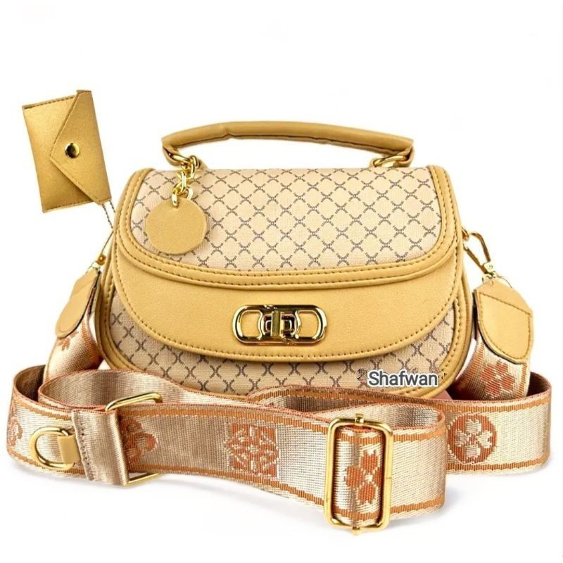 Handbag & Selempang Wanita – Tas Kuning Elegan Cocok Kerja & Hangout