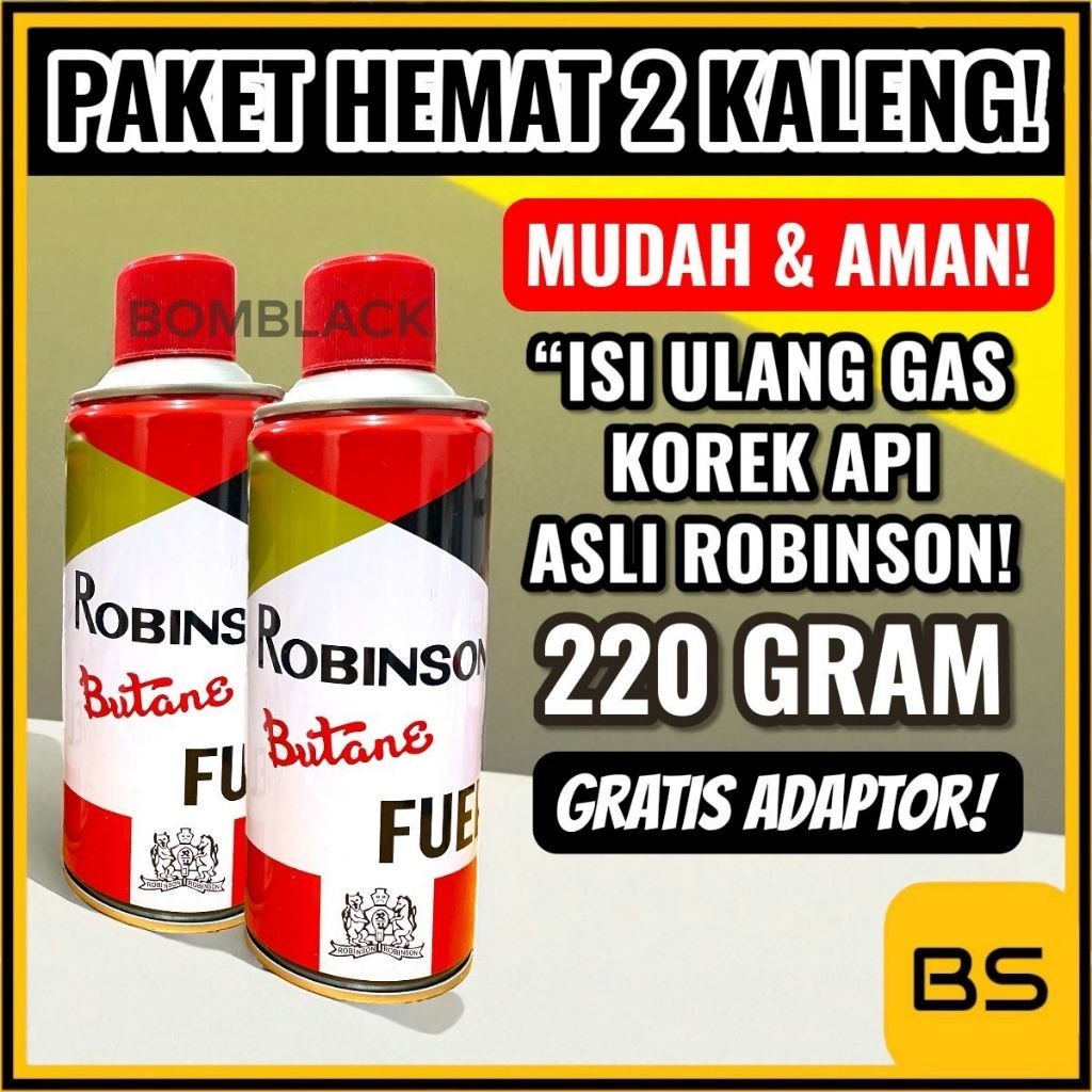 ISI ULANG KOREK API GAS ISI ULANG KOREK GAS Refill Gas ROBINSON 220 Gram Refill Isi Ulang Minyak Kor
