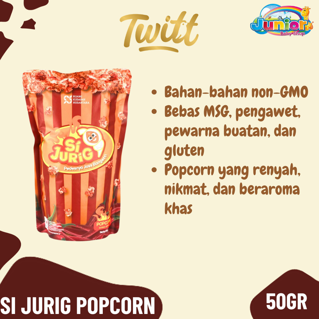 Si Jurig Popcorn 50gr - Cemilan Anak