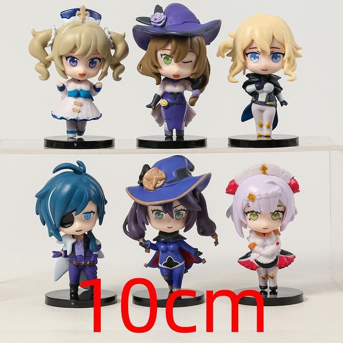 BIG SALE 6pcs/set Genshin Impact Anime Figure Klee/Paimon/Barbatos/Aether/Diluc - Genshin set 6 C