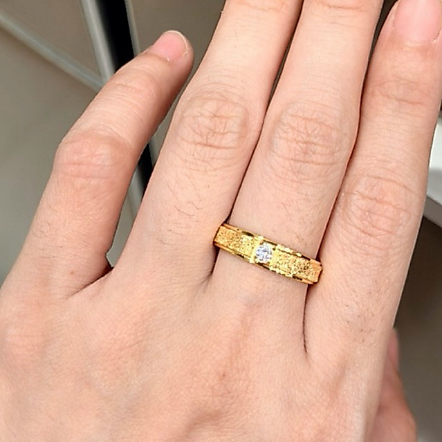 Cincin kristal pasir permata cincin kawin cincin tunangan uk 9 13 16 19 20 21 emas asli kadar 700