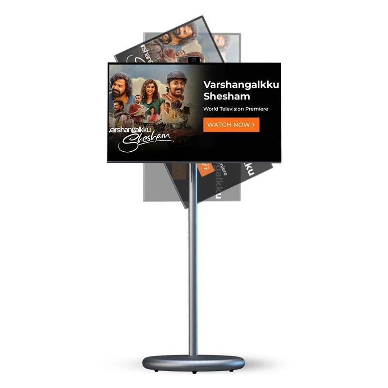 Factory Supply 27 Inch Smart Tv With Battery Movable Digital Display Android15 Portable Tv Modern To