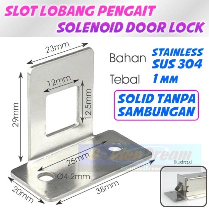 GRD - Slot Lobang Pengait Kunci Solenoid Door Lock Lubang Kait Lidah Pintu