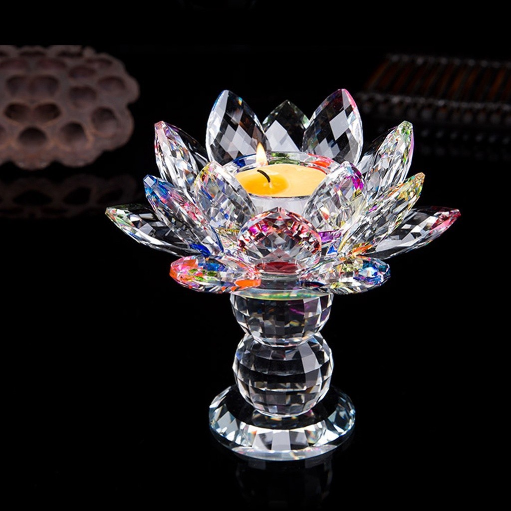 Tempat Lilin Tealight Tempat Lilin Kristal Kaki Lilin Tablet Kaca Tempat Lilin Sembahyang Tempat Lil