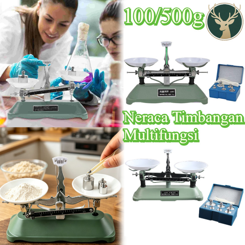 (Termasuk Berat)100/500g Timbangan Obat Miligram Balance Scale / Timbangan Neraca Obat / Neraca Timb