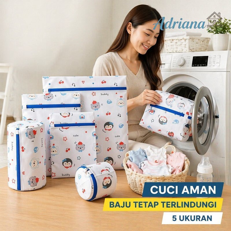 Laundry Bag Set Jaring Cuci Pakaian Zipper Nylon Tebal Pelindung Bra Kaos Kaki