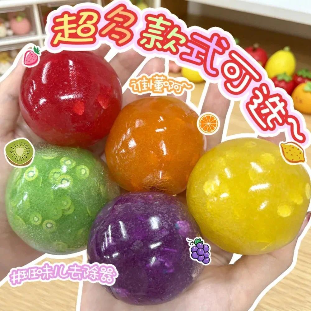 New Product Fruit Smoothie Extrusion Sound Control Series Plastic Decompression Toy Fruit Sugar Smoo
