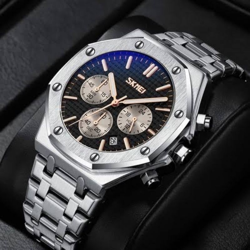 Jam Skmei 9296 Chronograph Sporty Stainless Steel