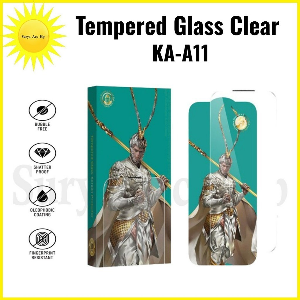 (ISI 10 PCS 1 BOX) Clear Tempered Glass Monkey King Ka-A11 For Itel P38 P38 Pro P40 P55 5g P55 Nfc P