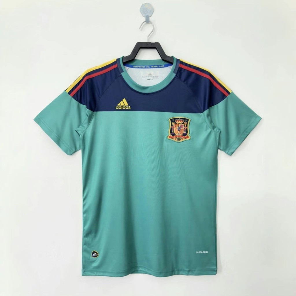 Jersey Sepak Bola Kiper Spanyol Klasik Retro Jersey Kustom Olahraga Bordir 2010/Spanyol