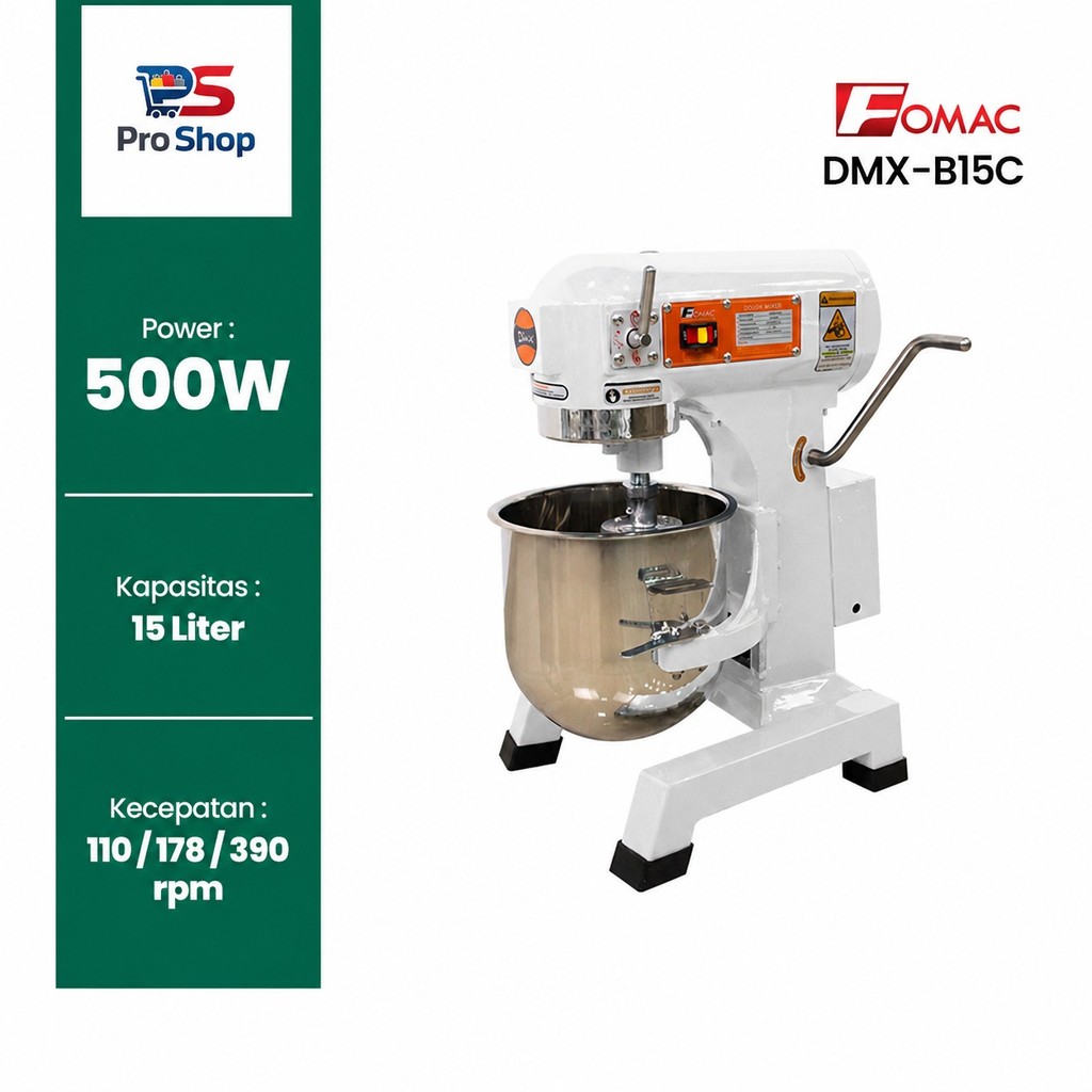 FOMAC Planetary Mixer 15 Liter Mixer Roti Mixer Berdiri 15 Liter DMX-B15C Variable Speed FOMAC