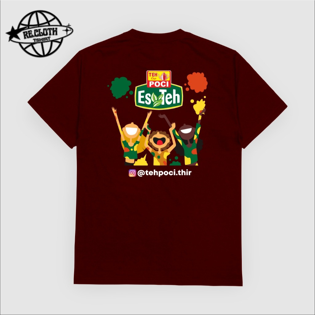 KAOS TEH POCI ES TEH LOGO CUSTOM NAMA BAJU DISTRO COTTON COMBED ( BISA BAYAR DITEMPAT).
