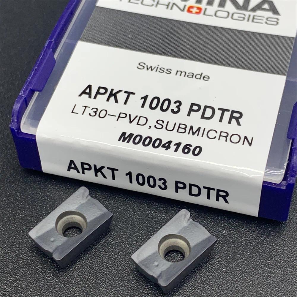 10PCS LAMINA APKT1003 PDTR LT30-PVD Milling Turning Tools Carbide erts Lathe Tools APKT 1003 High Qu
