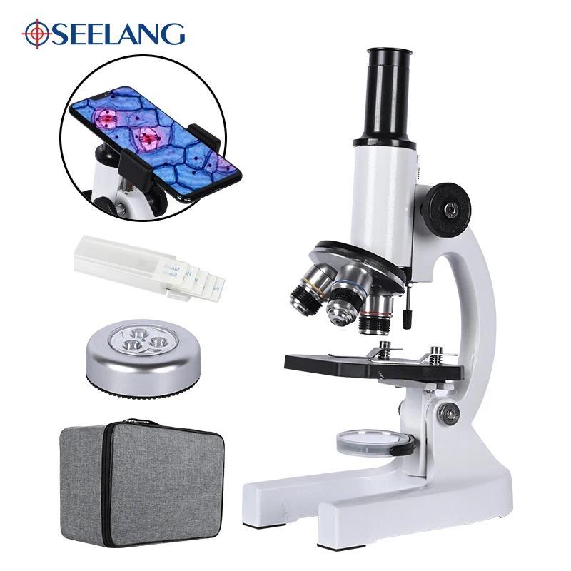 Zoom 640X 1280X 2000X HD Biological microscope Monocular student education laboratory LED light phon