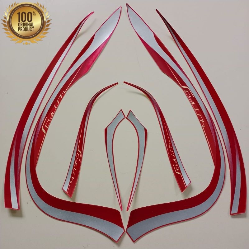 stiker striping motor honda scoopy 2022 prestige stylish merah matte list body standar kualitas orig
