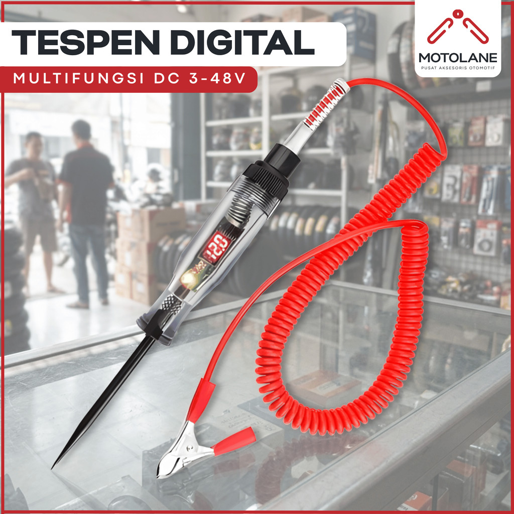 Tespen Listrik Tespen Digital ac/dc Multifungsi Tespen Deteksi Arus Listrik Mobil Motor 3V - 48V