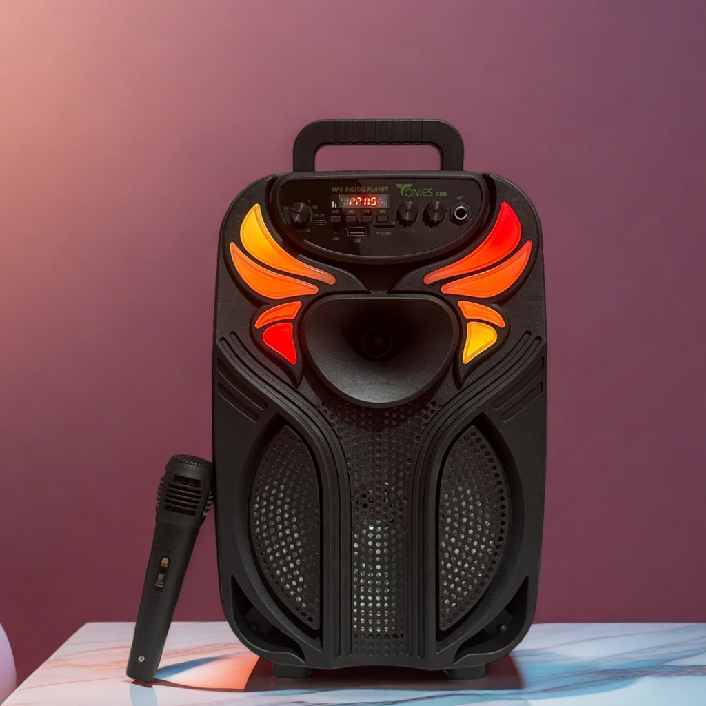 SPEAKER BLUETOOTH MP3 TONIES-888  SALON BLUETOOTH KIMISO / POLYTRON SALON KARAOKE BLUETOOTH FRE MIC 