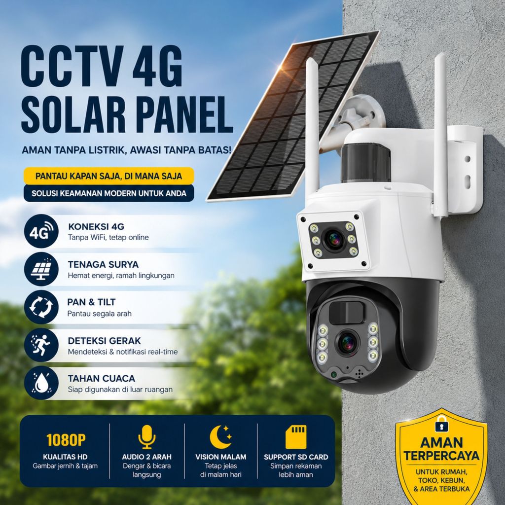 CCTV Kebun Sawit Tenaga Baterai Panel Surya - 4G Internet Semua Operator