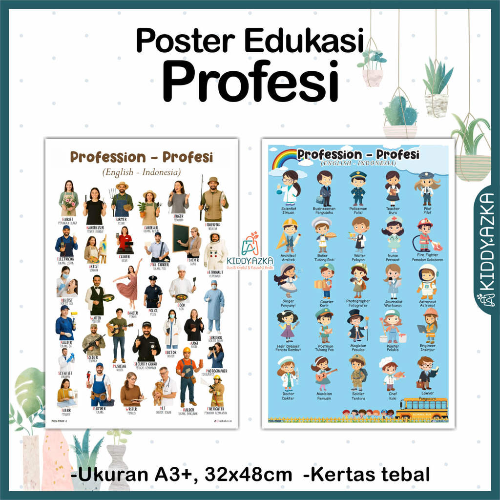Poster Edukasi PROFESI - Poster edukasi anak poster profesi - Kiddy Azka