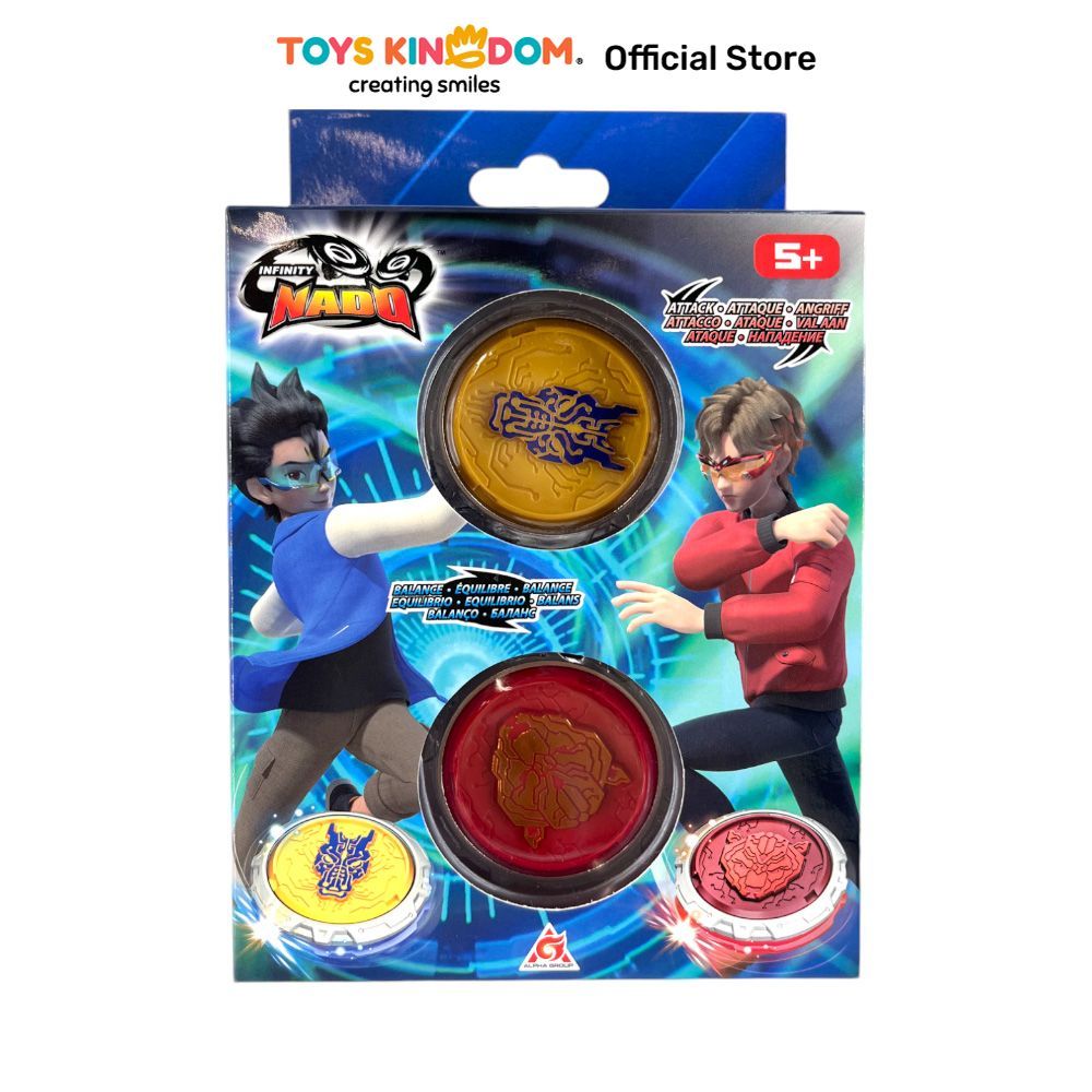 Toys Kingdom Alpha Group Infinity Nado Series6 Starter Pack V1 Mainan Gasing Battle Top Launcher Toy