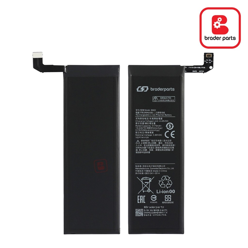 BraderParts Baterai Battery 7143 untuk Mi Note 10 | Mi Note 10 Pro BM52 Hawkcell Sparepart Tasikmala