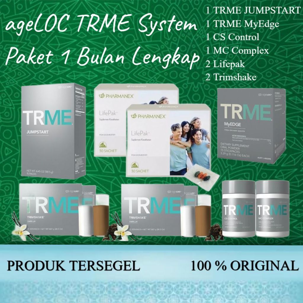 [ TERUPDATE  ] ageLOC® TRME System 1 Bulan Sistem Paket Diet 30 Hari Lengkap new pack TR90 TWS Penge
