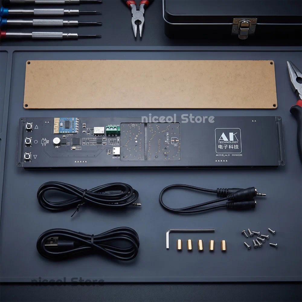 AK2518 3 Mode Audio Spectrum Analyzer Bluetooth-compatible Receiver LED Clock Visualizer Sound React