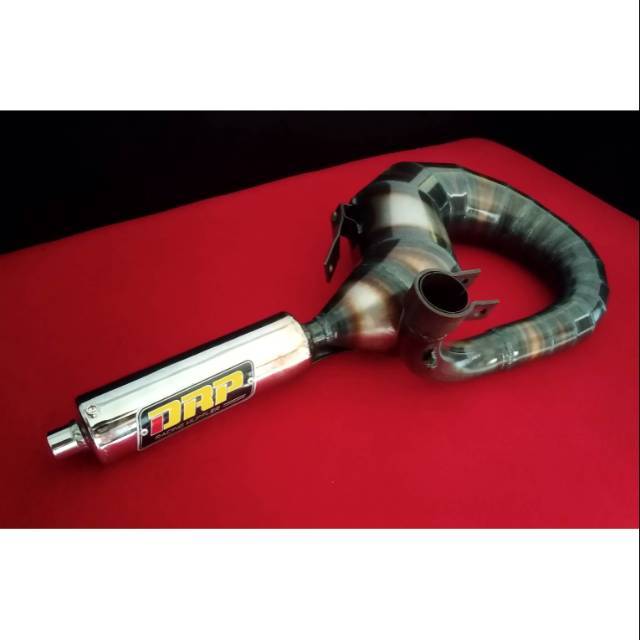 Knalpot Vespa Racing Kanan Pendek DRP Racing Muffler