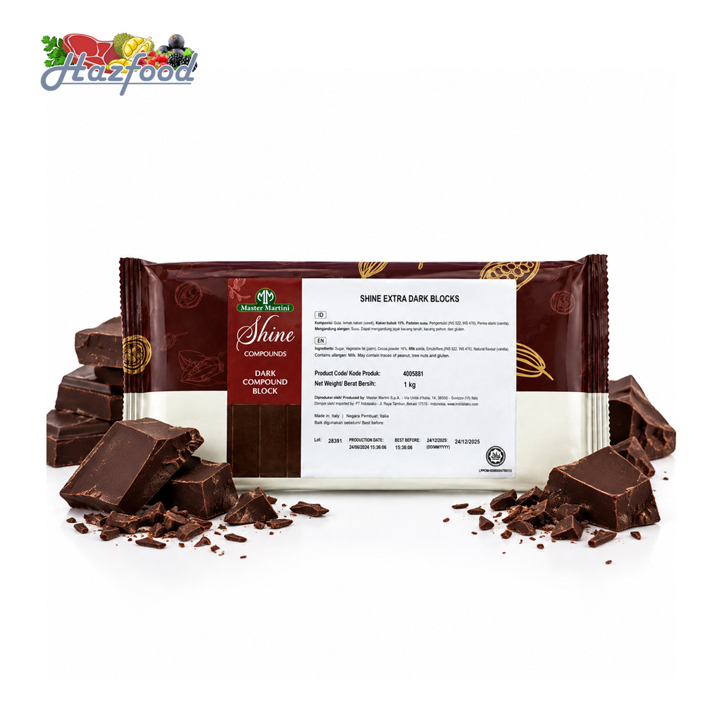Shine Dark Chocolate Block / Coklat Compound Hitam - 1 Kg