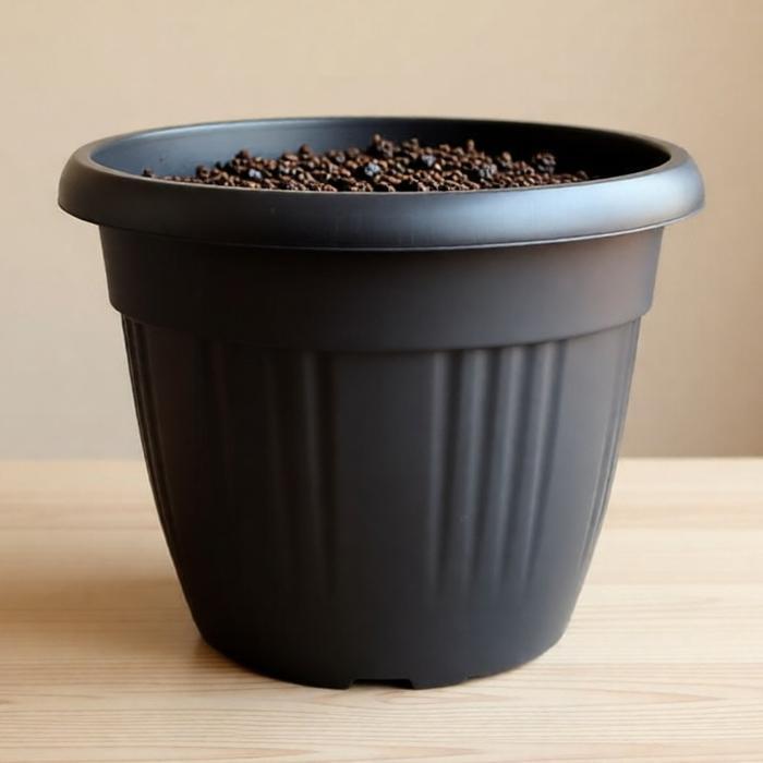 Pot Bunga Tanaman Plastik Grace 35 Hitam Kuping Bahan Tebal - GRACE 35 HITAM KUPING