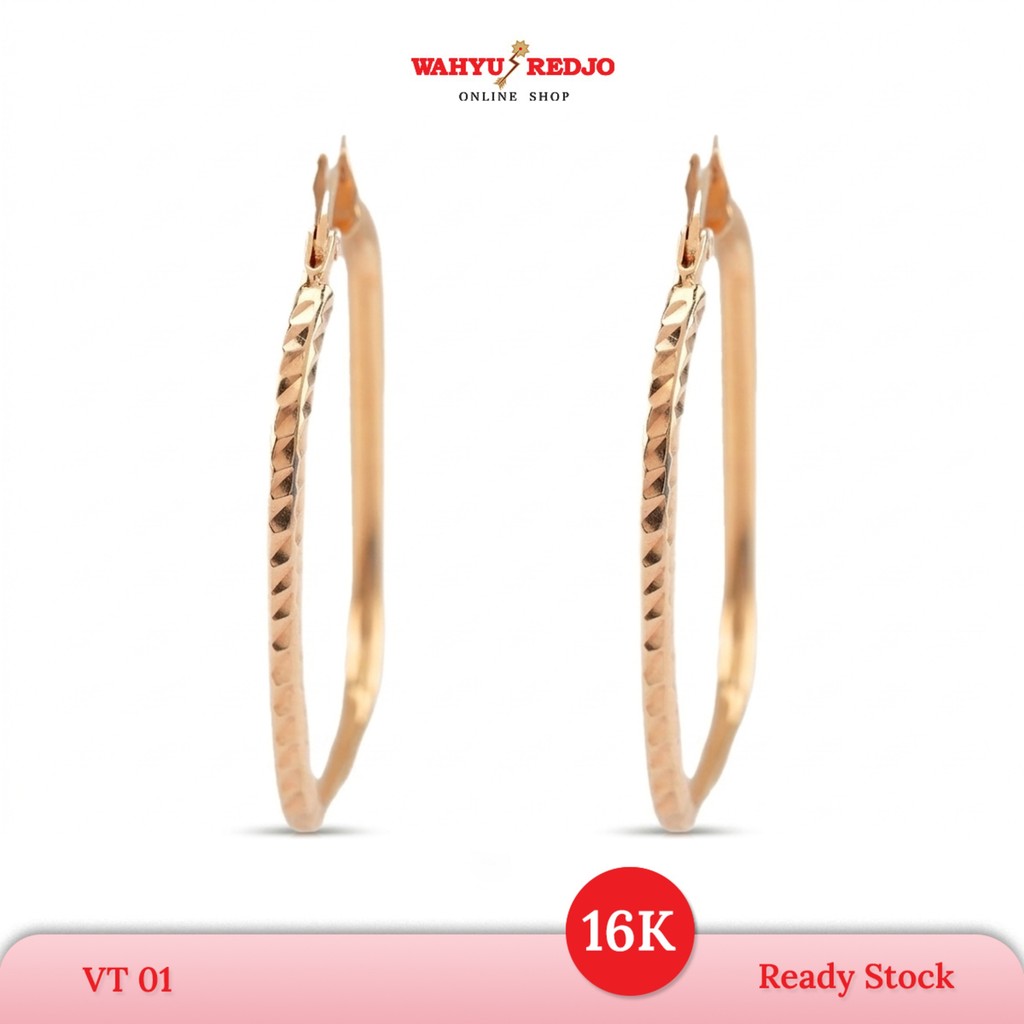WAHYU REDJO - ANTING EMAS 16K  MODEL JEPSI KOTAK ELEGAN & DAILYWEAR (NON PMR)