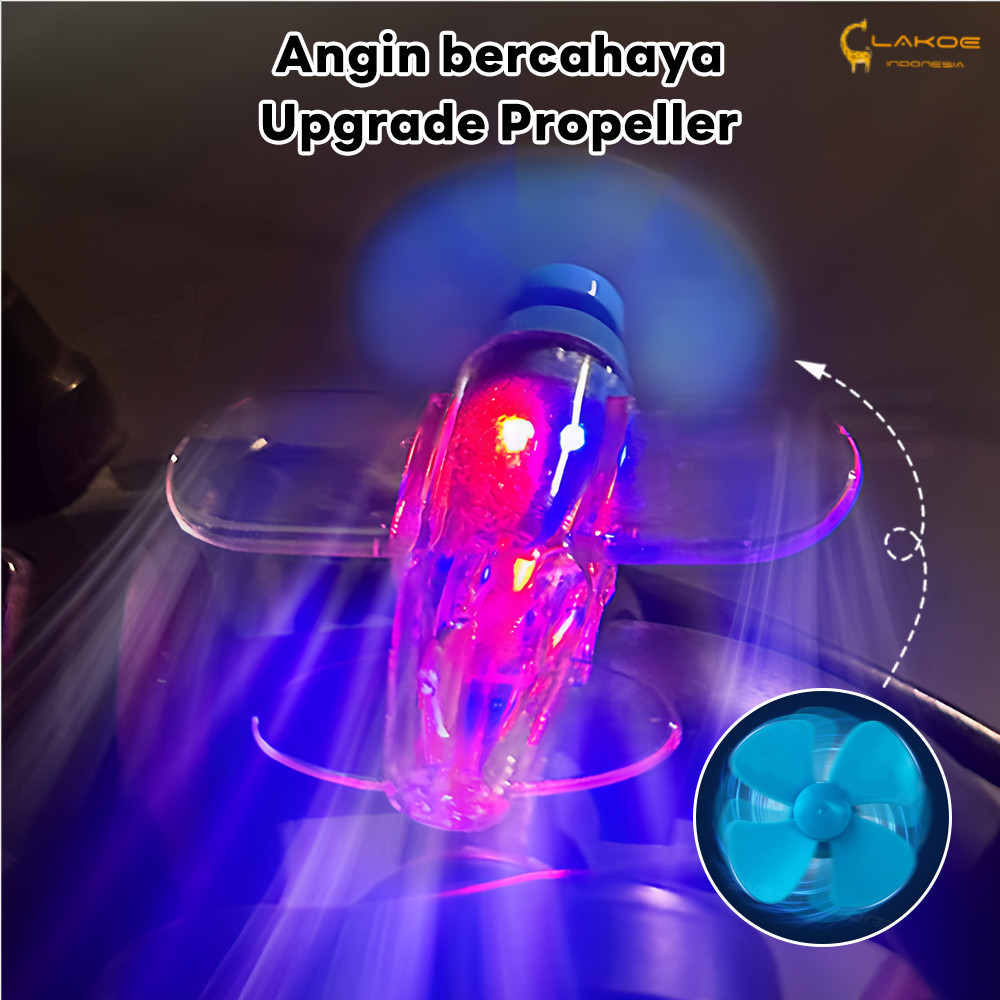 [4D] Pesawat Mainan Tenaga Angin Dekorasi Motor Mobil Pesawat Lampu LED Energi Ramah