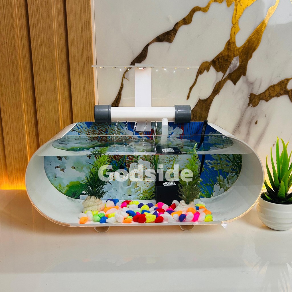 AKUARIUM MINI BACKGROUND TRANSPARAN FULL SET UKURAN 30x11,5cm Akrilik aquarium aquascape full set pa