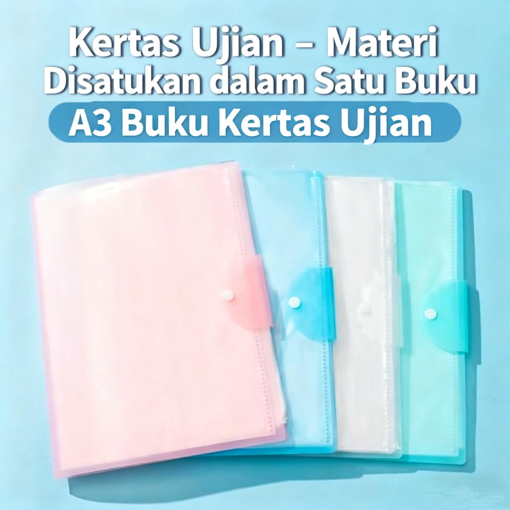 Map File A3 Transparan - Map Ujian Multilapis Portable untuk Siswa Grosir