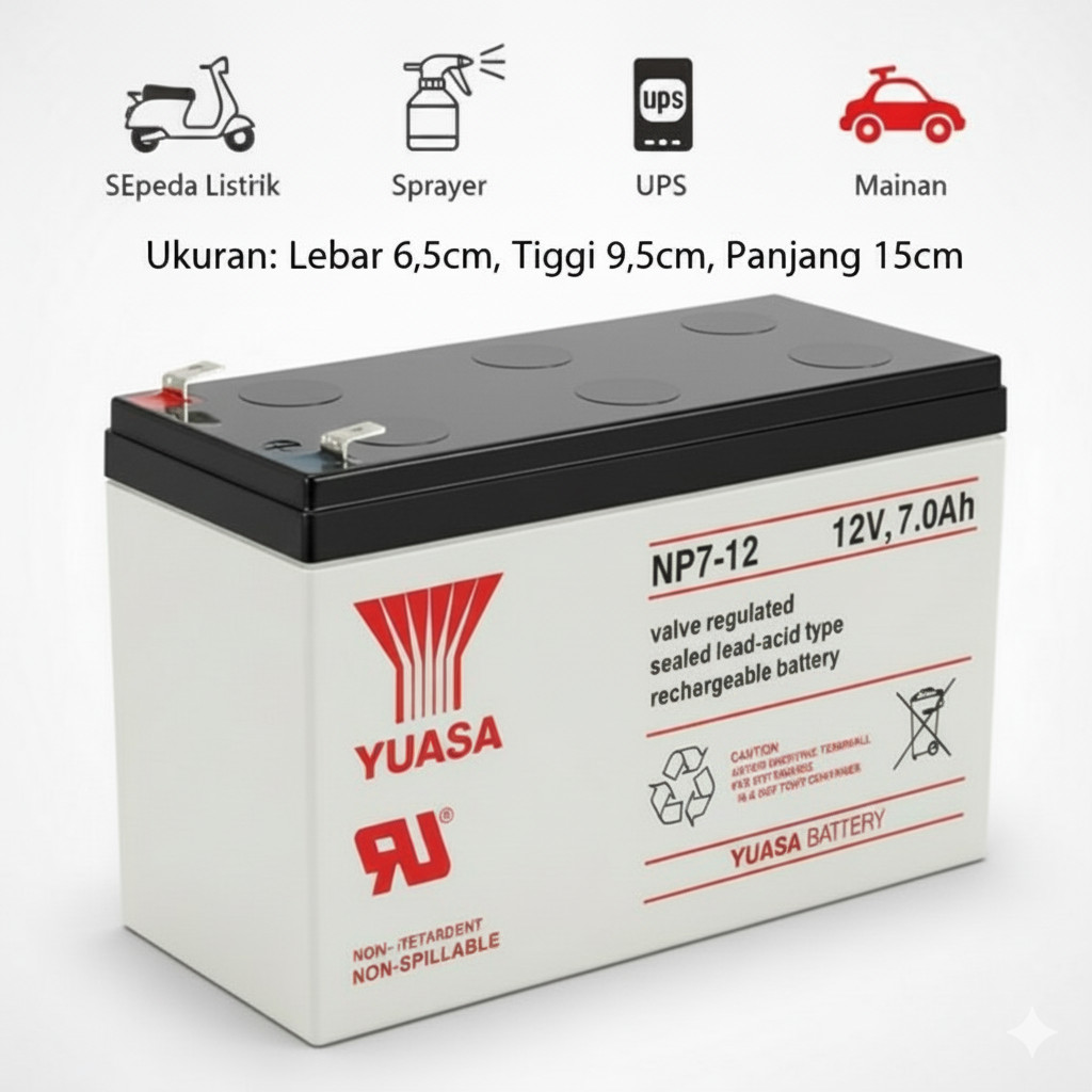 BATERAI AKI SPRAYER ELEKTRIK DAN UPS YUASA IMPORT QUALITY