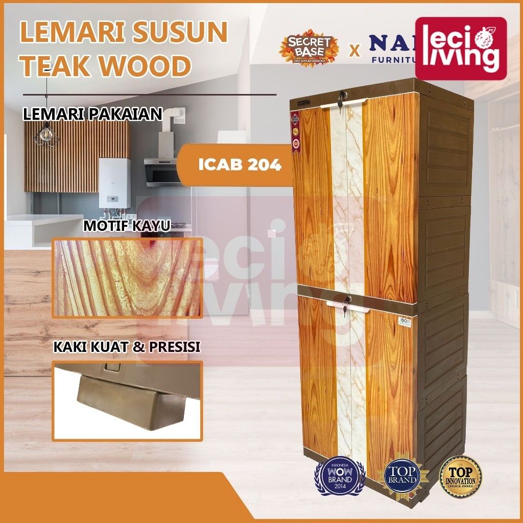 NAPOLLY ICAB 204 - Kunci / Almari Plastik / Lemari Susun Pakaian / Bok / Lemari Jumbo