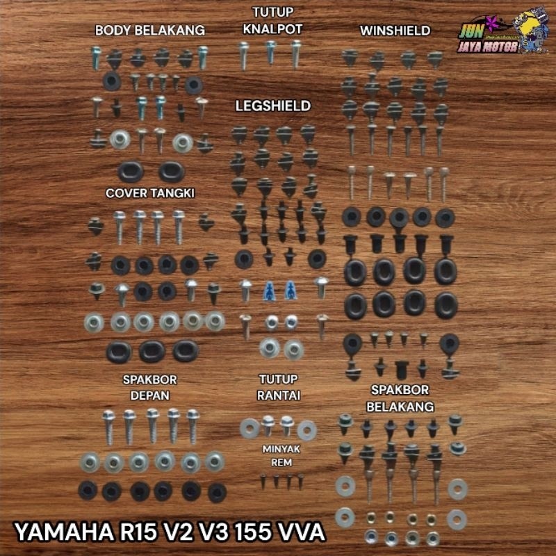 Promoo Baut Lengkap Fullset Body Yamaha R15 V2 V3 155 VVA / Baut Full Set Bodi Motor Lengkap Yamaha 