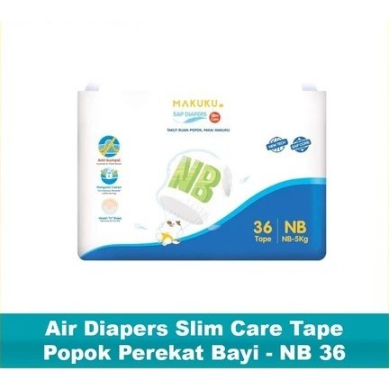 Makuku SAP Diapers Slim Care Tape NB36 Popok Bayi Nyaman Aman dan Tahan Lama Dipakai